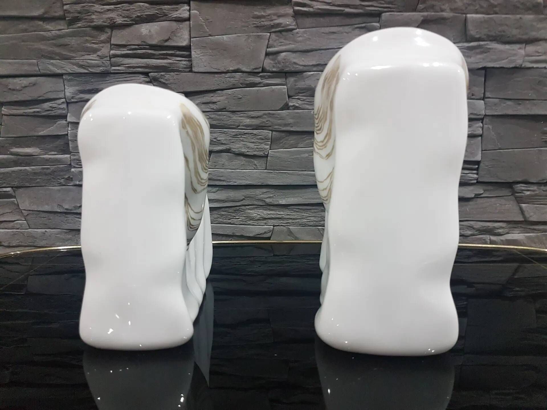 Set of two vases, white, porcelain, Eschenbach, Germany, 1970s
