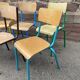 6 mismatched school chairs multicolor industrial vintage school community Mullca