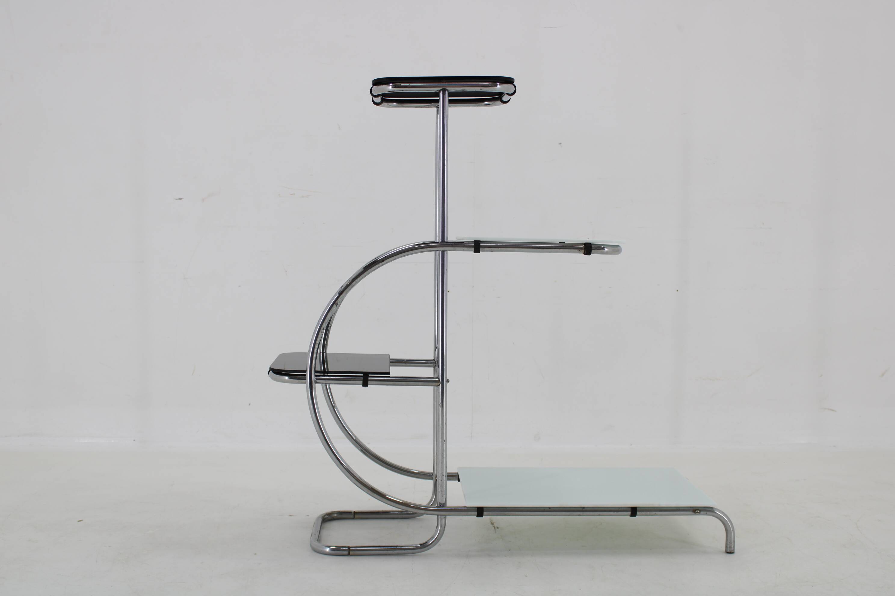 1930s Bauhaus Flower Stand with Glass, Czechoslovakia