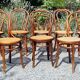 8 bistro chairs n°14 and n°18 in curved wood early twentieth century