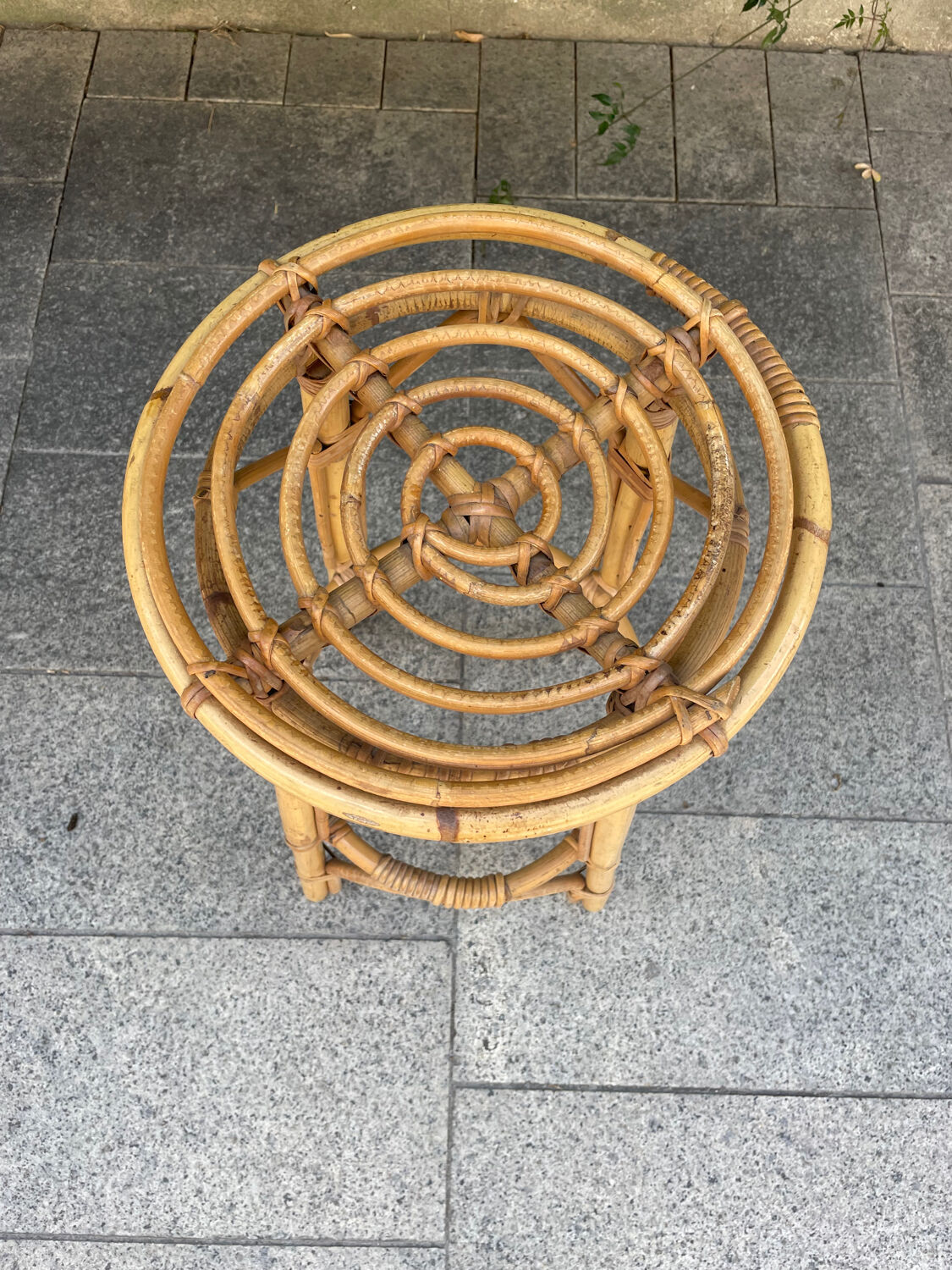 Pair of rattan stools