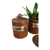 Wooden spice jars