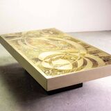 Bernhard Rohne Brutalist Etched & Oxidized Rectangle Coffee Table, 1960s