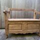 Farmhouse bench with chest in antique solid walnut