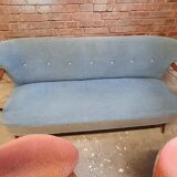 Cocktail set pair of armchair and its sofa 1960