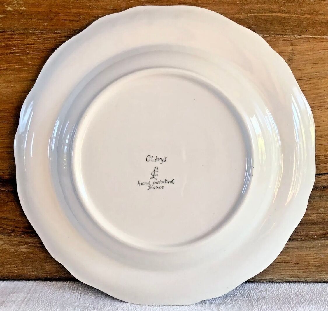 6 Longchamp soup plates Moustier Olérys decor