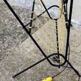 Vintage 1950s black and yellow table lamp.