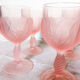 6 vintage wine glasses in frosted glass