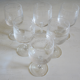 Set of 24 old engraved crystal foot glasses