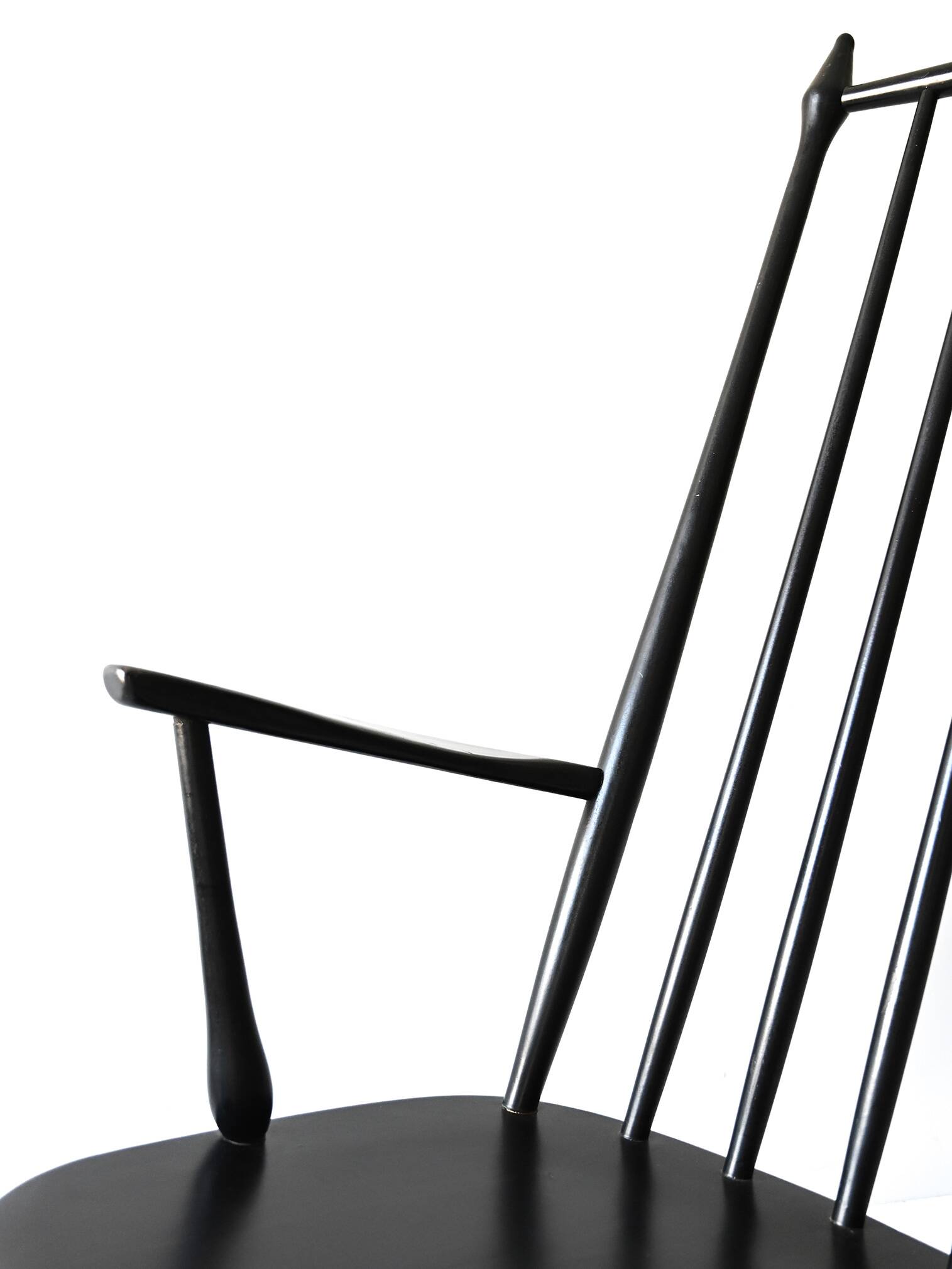 Fauteuil à bascule danois vintage de style Windsor
