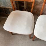 Set of 4 vintage an50 Scandinavian white chairs