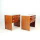 Set Of 2 Square Bedside Tables In Mahogany, Czechoslovakia 1970s