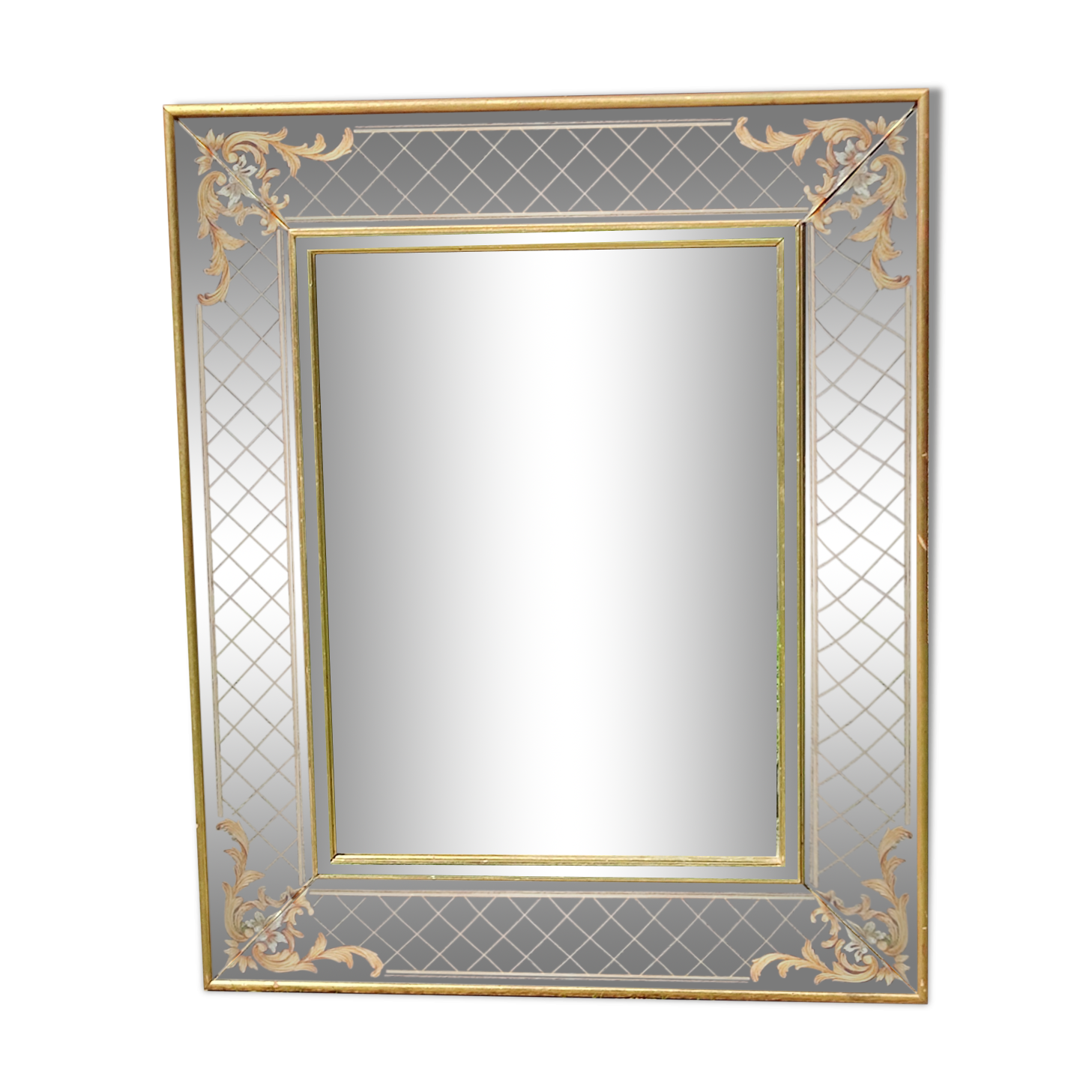 Old parecloses mirror, engraved decoration