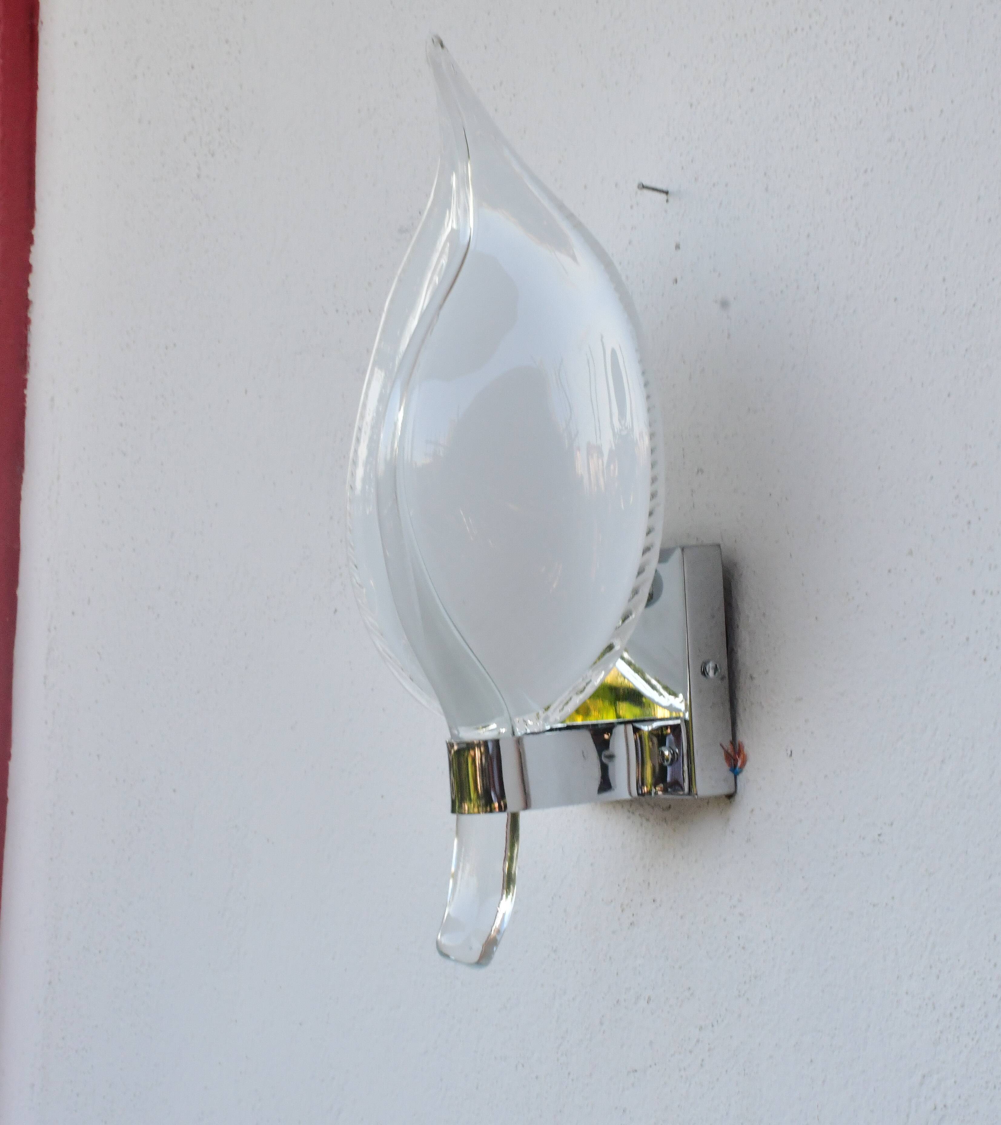 Set of 2 Murano wall lights by Franco Luce, 1970s