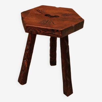 Wooden tripod stool from the 50s.