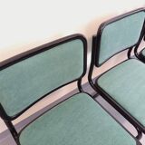 Set of 4 vintage Marcel Breuer Cesca B32 Bauhaus style chairs in black metal, black wood and v fabric