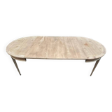 19th-century Louis XVI round extendable dining table, renovated, 215cm.