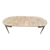 19th-century Louis XVI round extendable dining table, renovated, 215cm.