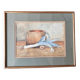 Aquarelle nature morte poireau ancienne 