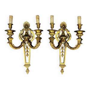 Grande paire d’appliques - bronze