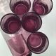6 Straight bubbled glasses purple mouth blown glass