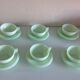 Six coffee cups and saucers in peppermint opaline 50/60