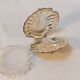 Silver-plated metal shell table butter dish with hallmarks - Art Deco