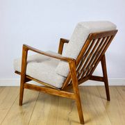 PRL armchair "Stefan" wooden beech vintage beige boucle - darker wood