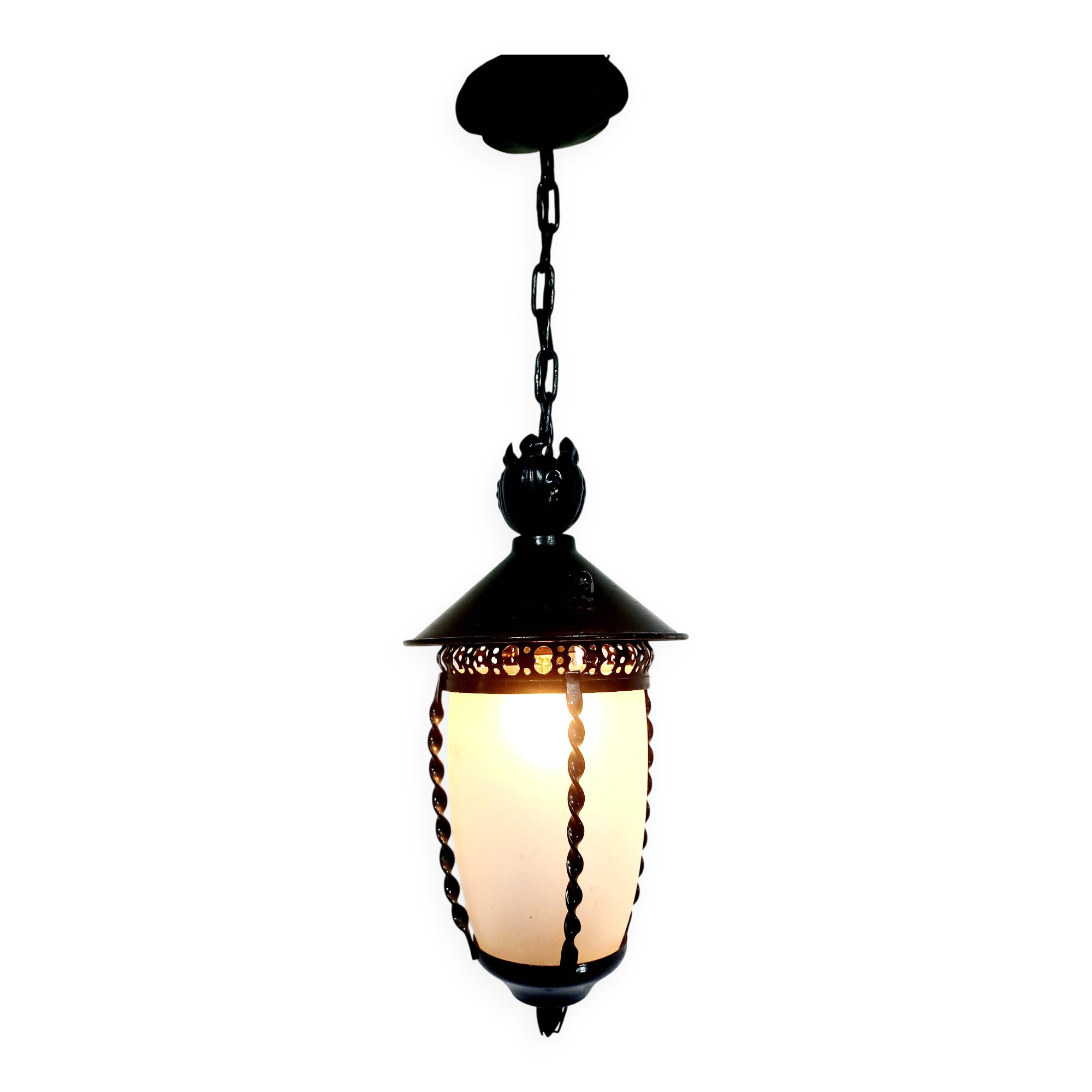 Small 1-light wrought iron lantern