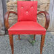 Fauteuil bridge vintage rouge années 40