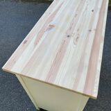 Scandinavian white and solid wood chest of drawers with 3 drawers