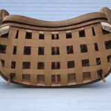 Canapé courbé danois 2 places des années 1960, en velours d'ameublement marron.