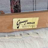 1960s, Danish highback armchair, genuine cowhide, oak wood, reupholstered.