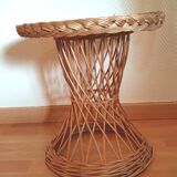 End of woven wicker sofa design 70s