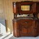 Buffet vaisselier Art déco ancien en bois massif et marbre