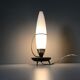 Lampe tripode teck et opaline vintage 1960