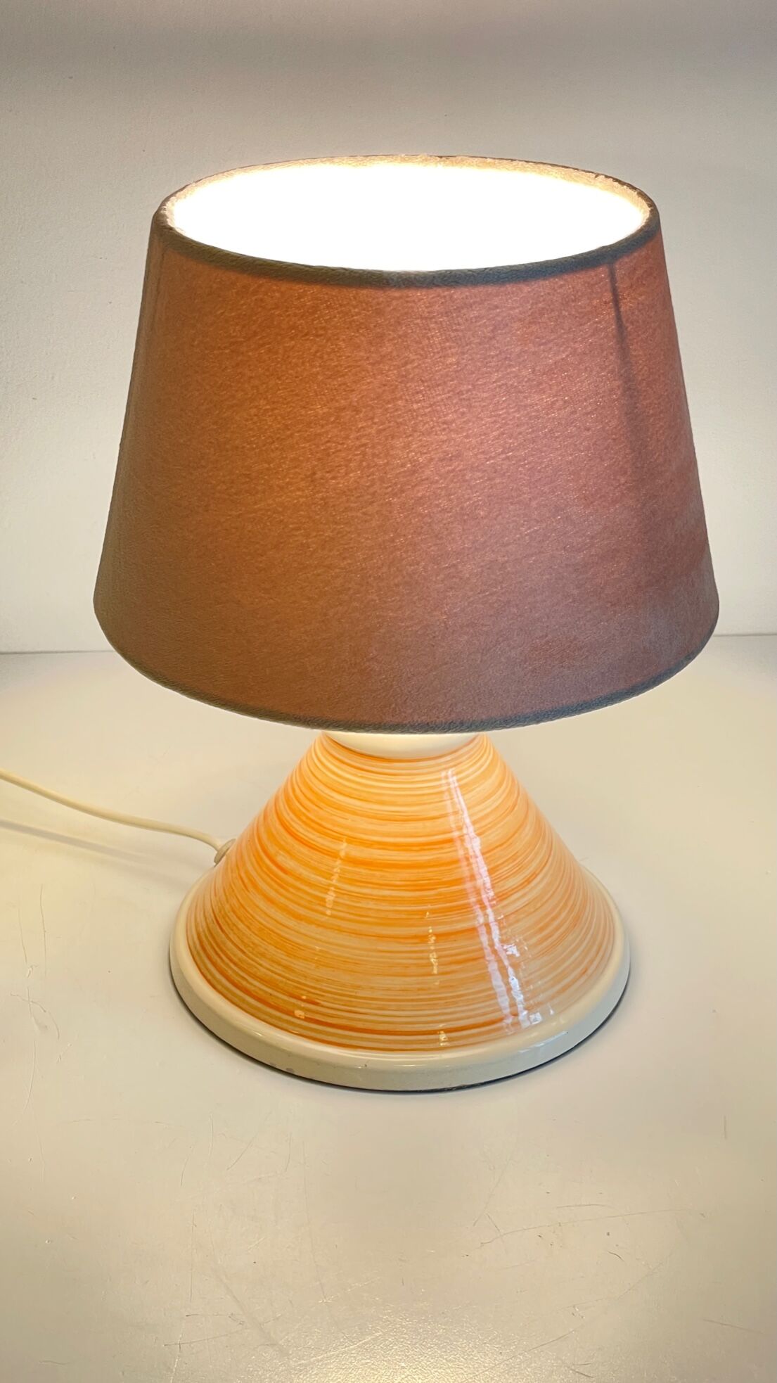 Geometric ceramic lamp by larec 80s