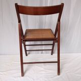 Folding wooden and cane chairs