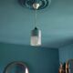 Vintage pendant light, glass and metal pendant light, ceiling lamp, interior decoration