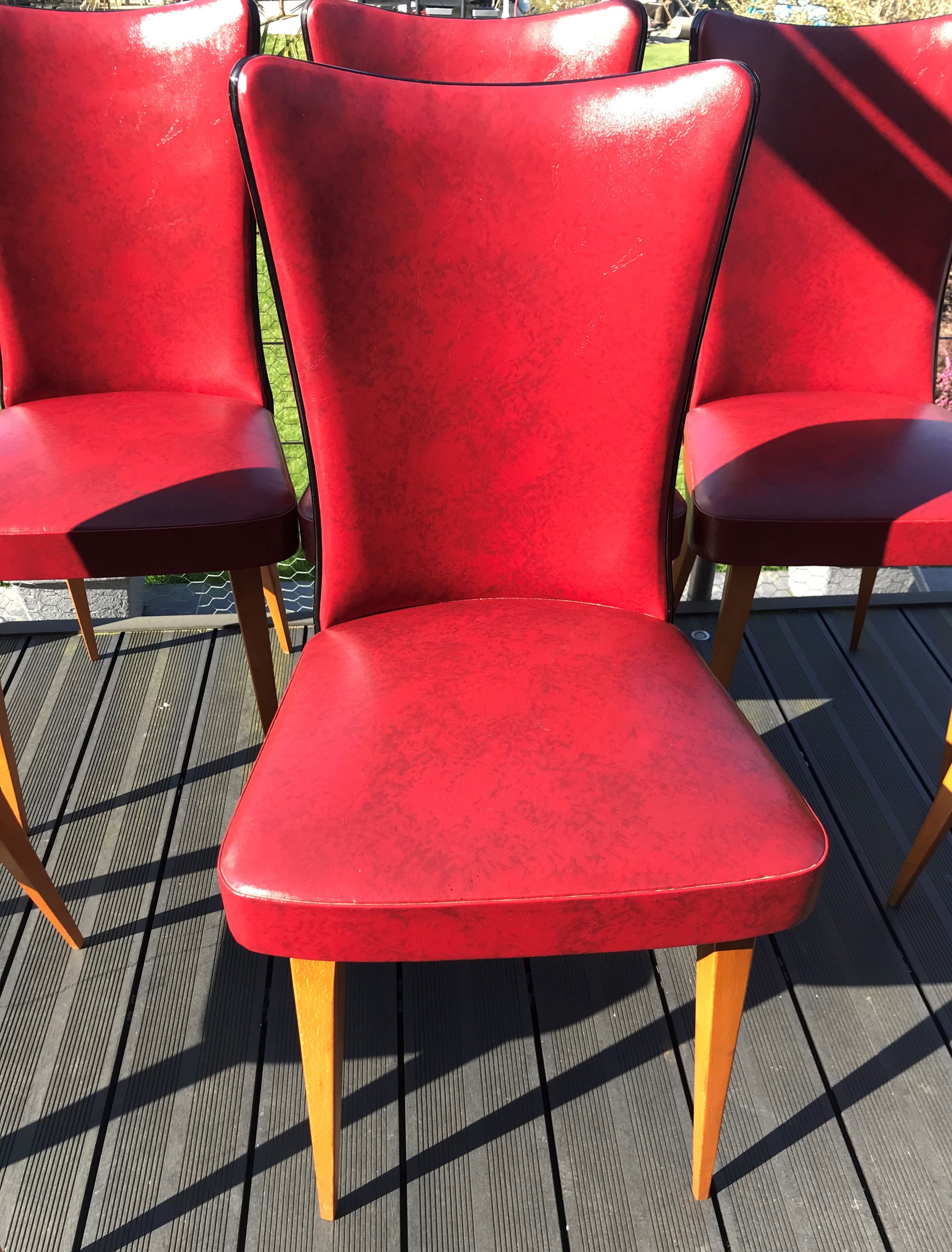 Six chairs feet spindles 1950