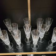 12 Saint-Louis Guernesey model champagne flutes in cut crystal