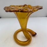 Soliflore en verre soufflée couleur ambre