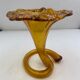 Amber-colored blown glass soliflore