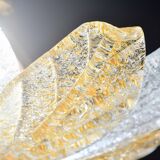 Petite vintage Italian Murano glass amber and transparent ceiling light