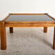 Table basse années 60,opaline et bois