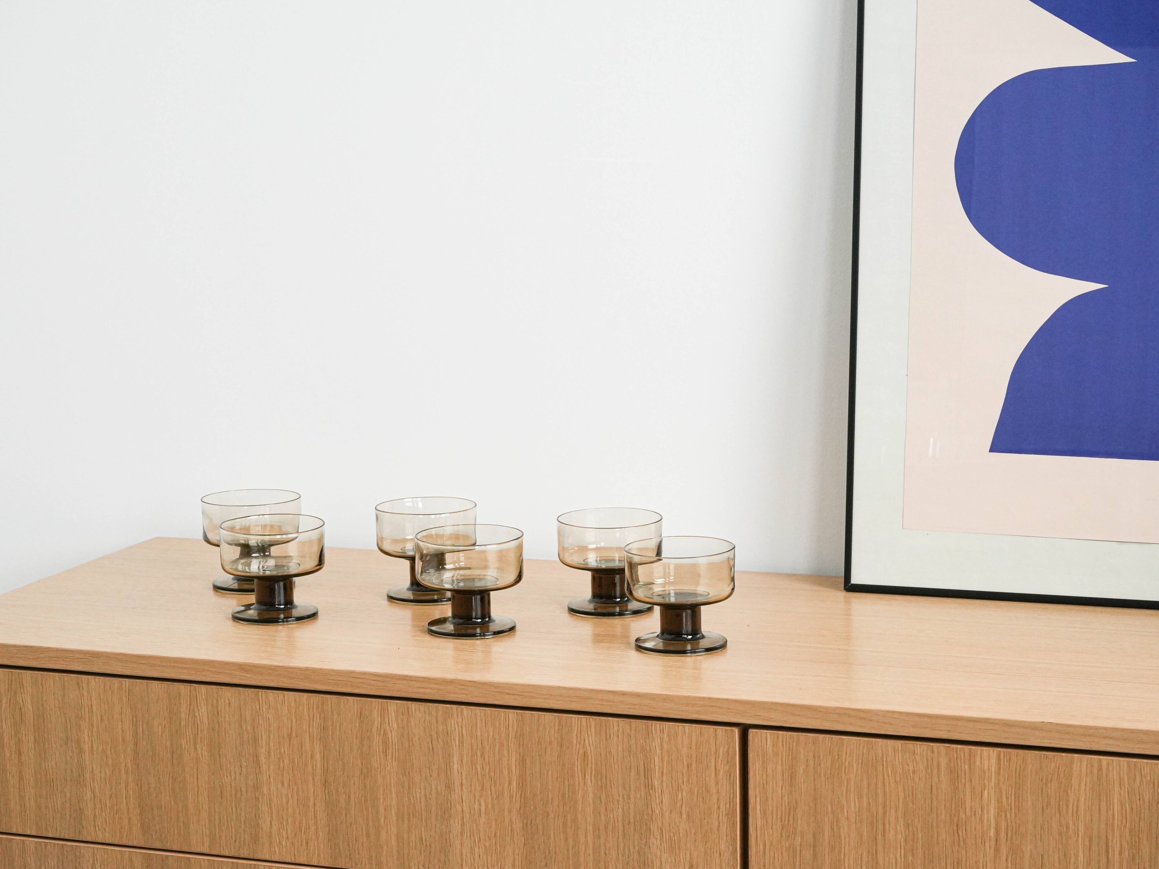 Set of dessert bowls, Italian design, 1970s, made in Italy