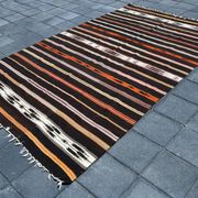 Tapis Kilim turc à motif marocain rayé en 100 % laine, 181x305 cm