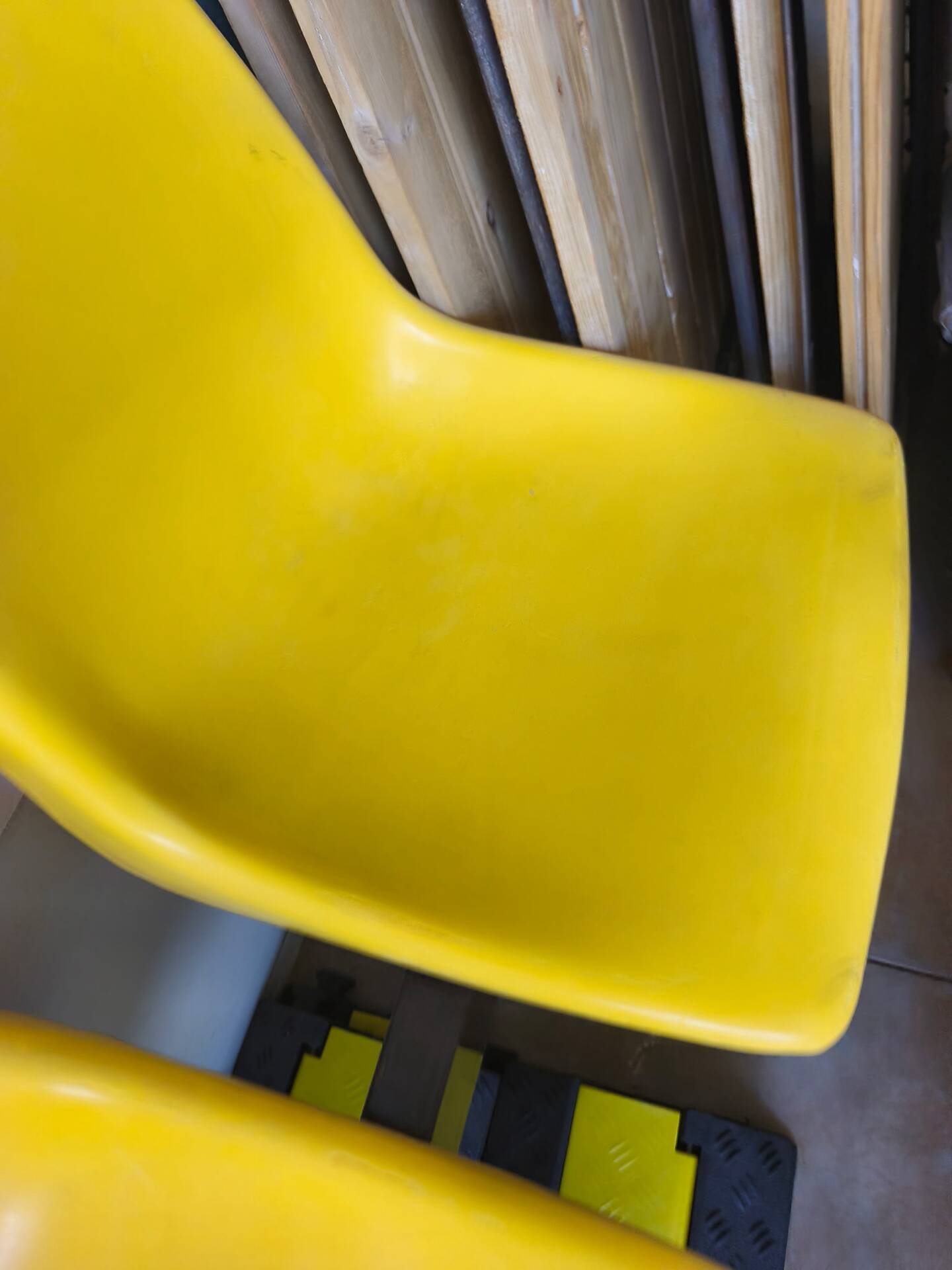 Waiting bench, vintage yellow sofa
