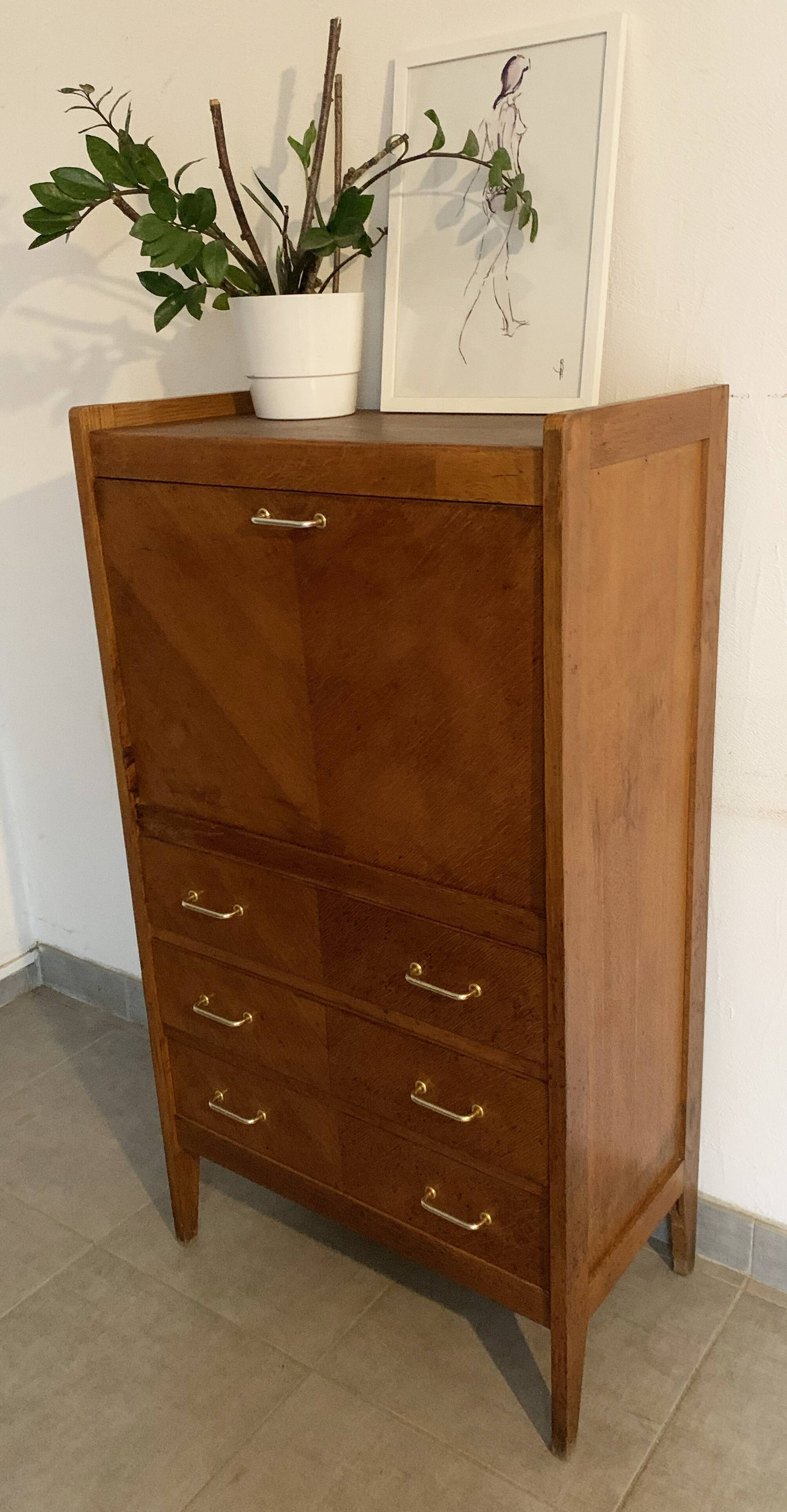 Vintage secretary of the 50s in oak