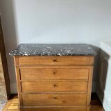 Commode bois et marbre XXème style Louis Philippe